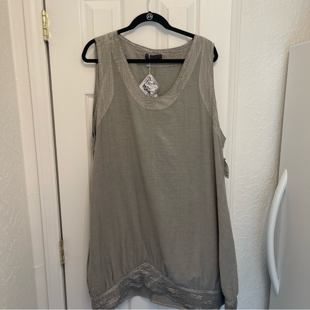 NWT Women’s Kekoo Gray Sleeveless Shift Dress Size XL Eu Size 3